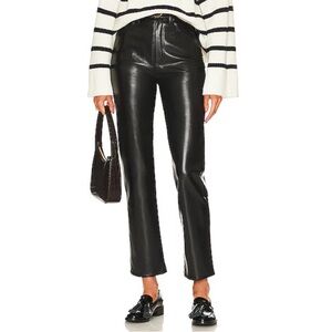 AGOLDE, Recycled Leather Fitted 90's Black Leather pants